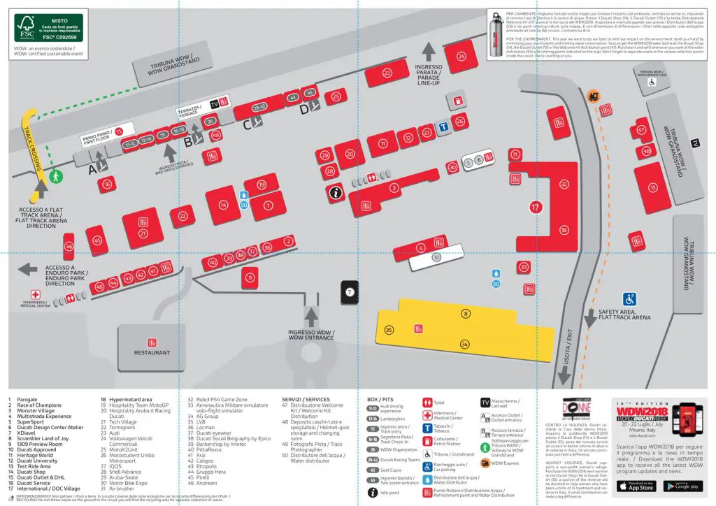 Mappa WORLD DUCATI WEEK Misano 2018