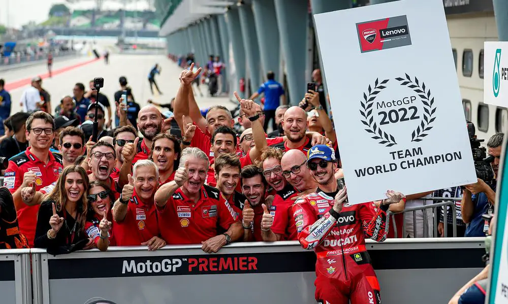 l Ducati Lenovo Team vince il titolo team MotoGP  2022