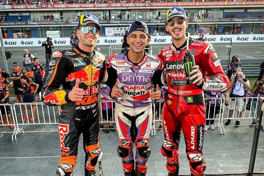 Il podio della MotoGP Thailandia 2023