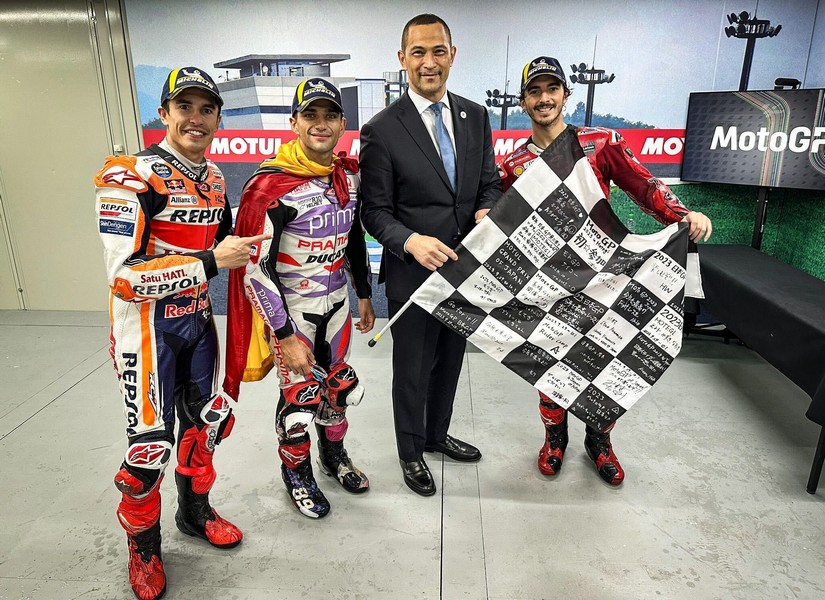 Il podio del Gp del Giappone di MotoGP 2023 a Motegi