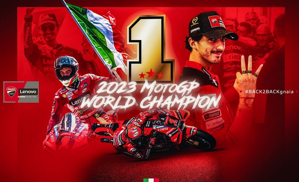 Francesco Bagnaia è Campione del Mondo di MotoGP 2023