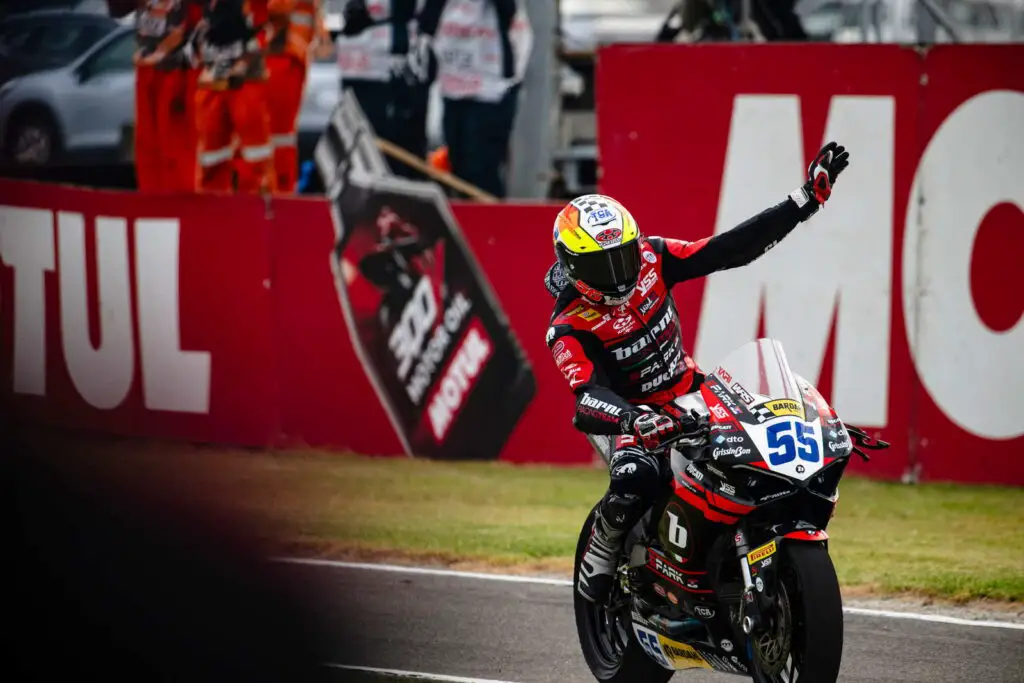 Yaris MONTELLA ITA del Team Barni Spark Racing Team su Ducati Panigale V2 vincitore della gara WSS in Australia