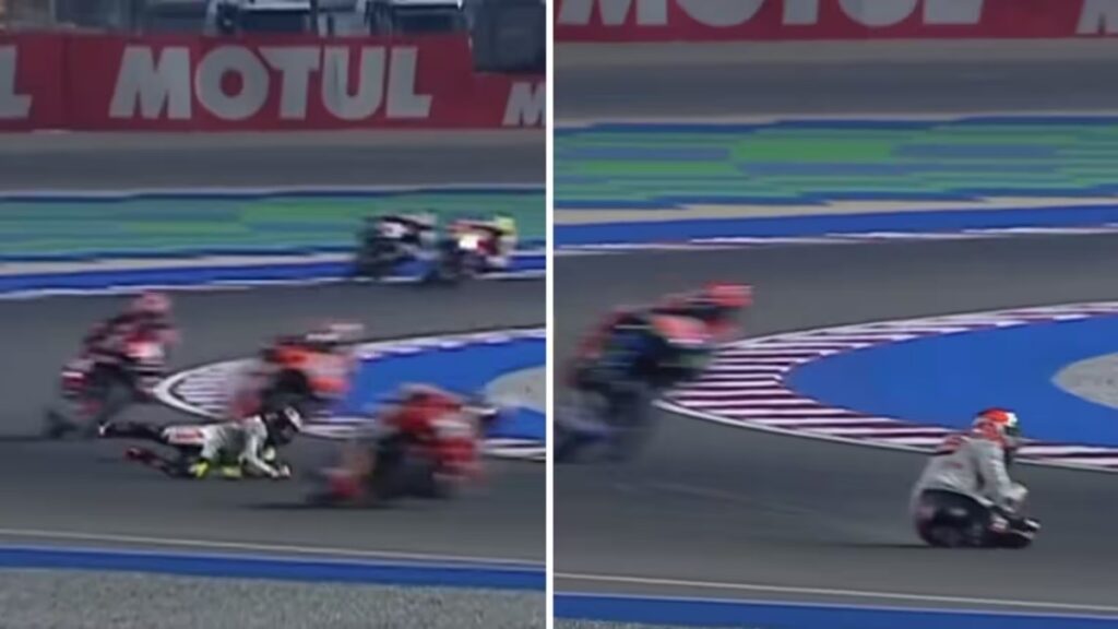 Caduta di Giannantonio nel Moto GP Qatar 2024