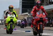 Di Giannantonio e Marquez sulla pit-lane del MotoGP delle Americhe 2025
